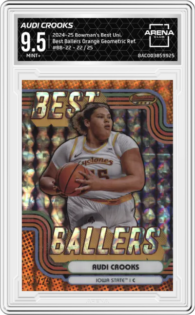 2024 Bowman's Best University Best Ballers Audi Crooks Orange Geometric Refractor #BB-22 ARENA CLUB 9.5