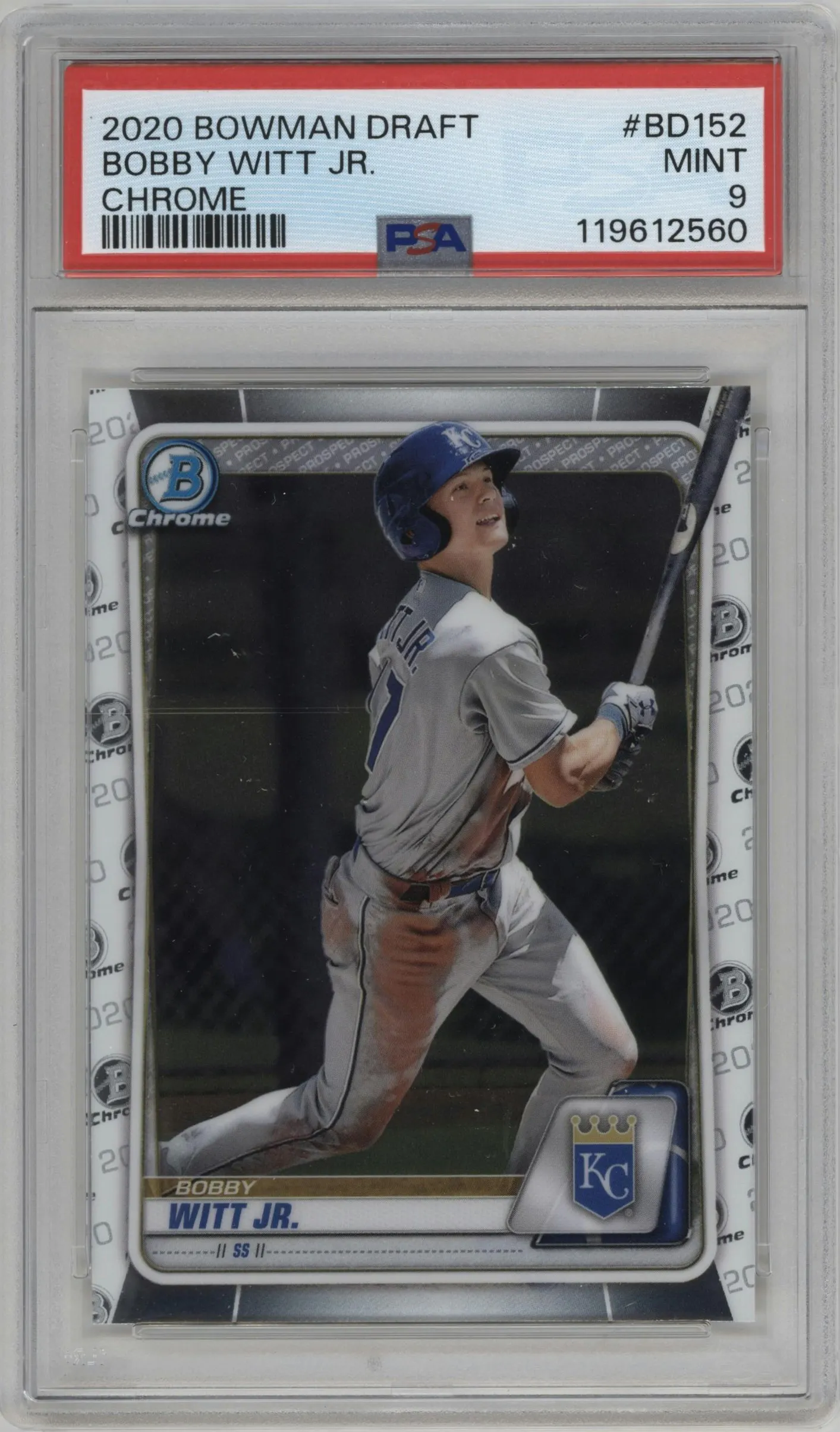 2020 Bowman Draft Chrome Bobby Witt Jr. #BD-152 PSA 9