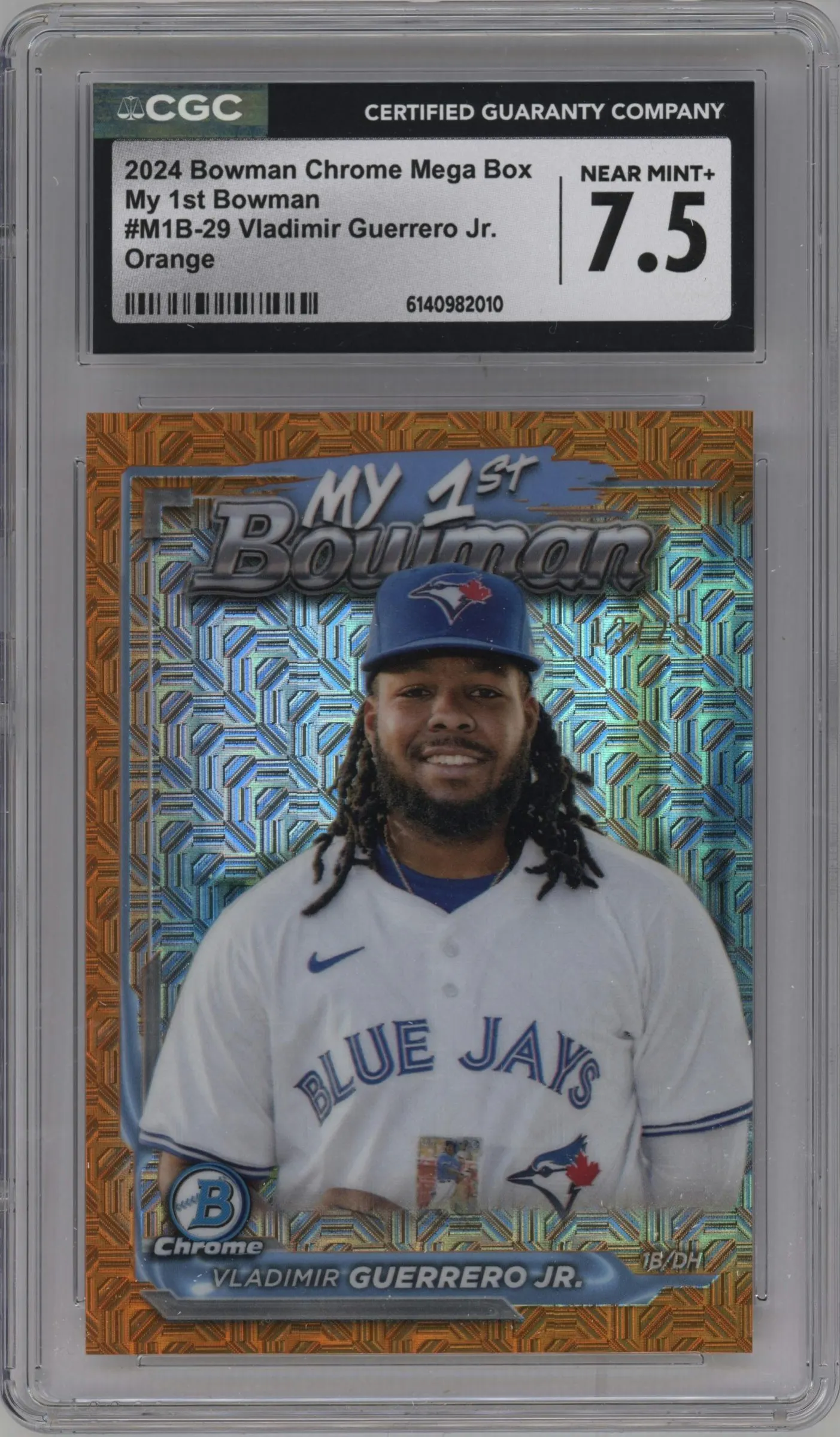 2024 Bowman Chrome Mega Box My 1st Bowman Vladimir Guerrero Jr. Orange Refractor CGC 7.5