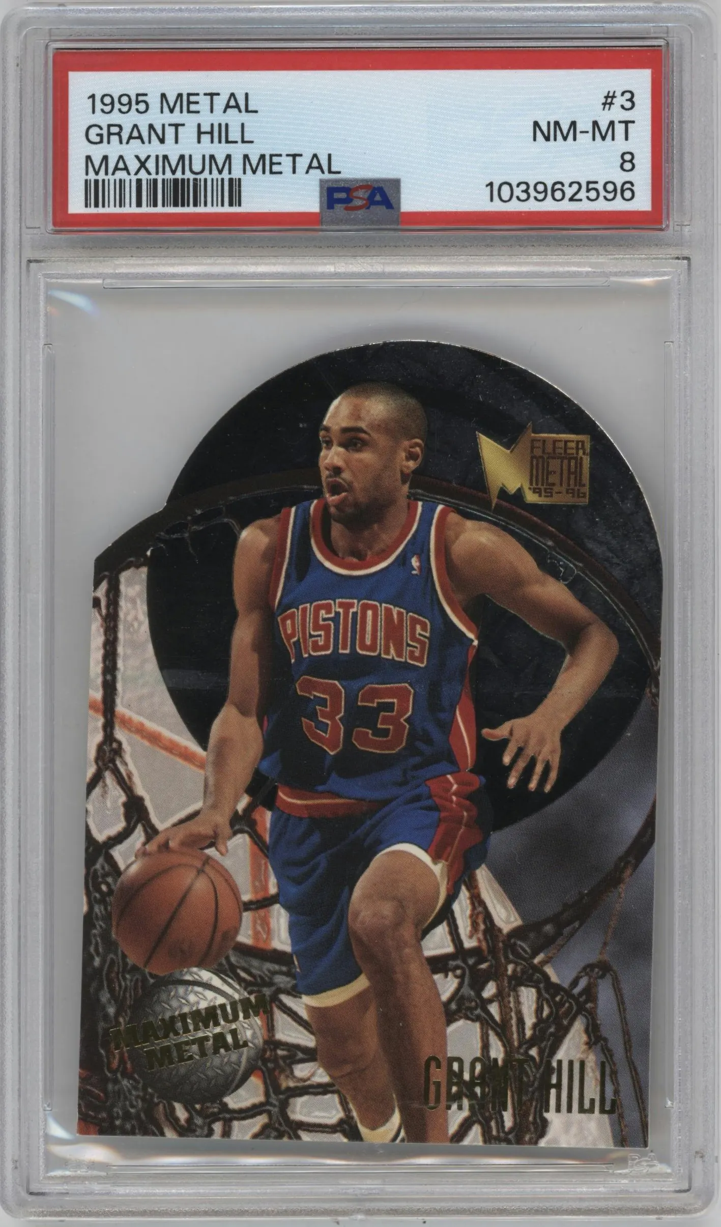 1995 Fleer Metal Maximum Metal Grant Hill #3 PSA 8