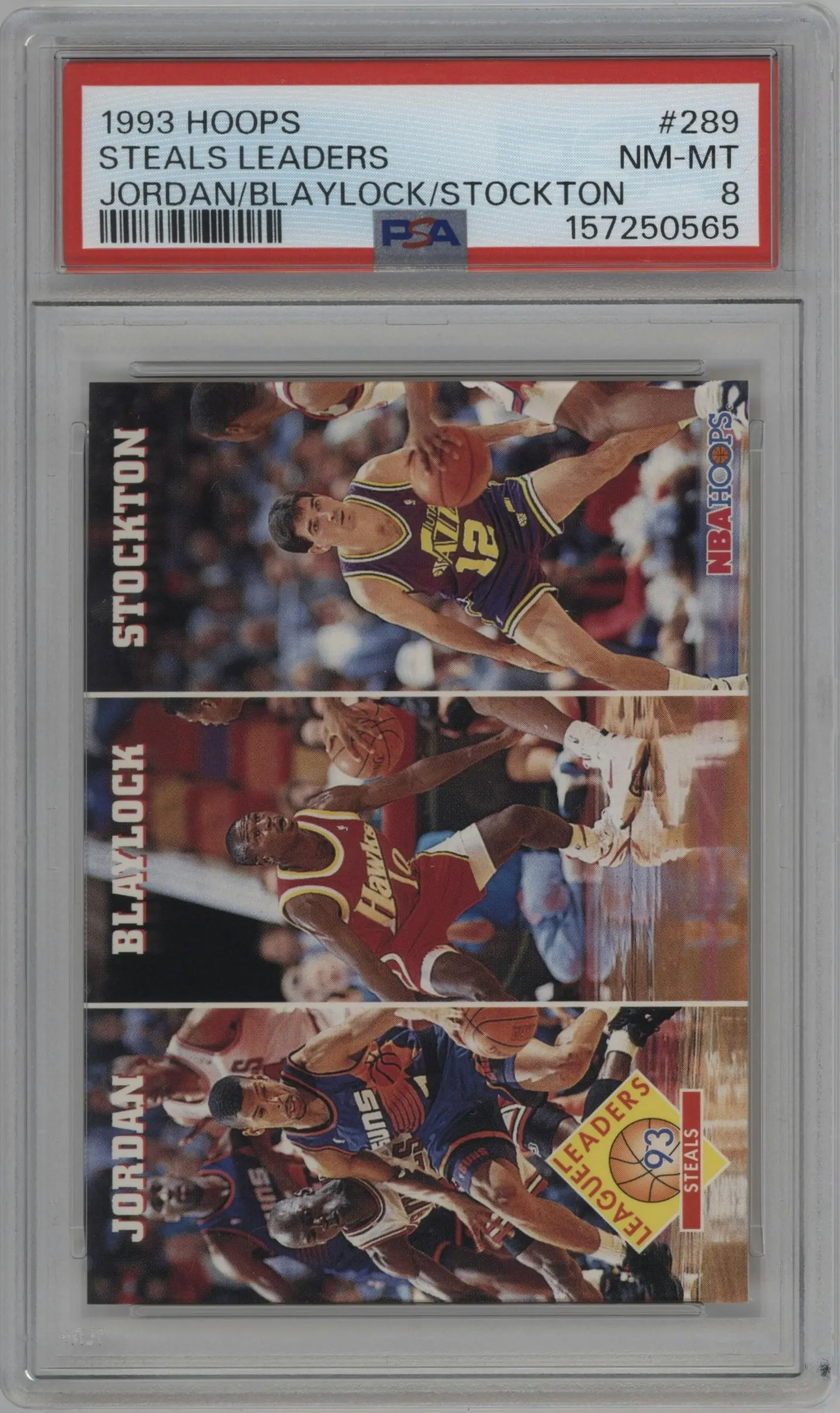 1993 NBA Hoops Michael Jordan/Mookie Blaylock/John Stockton #289 PSA 8