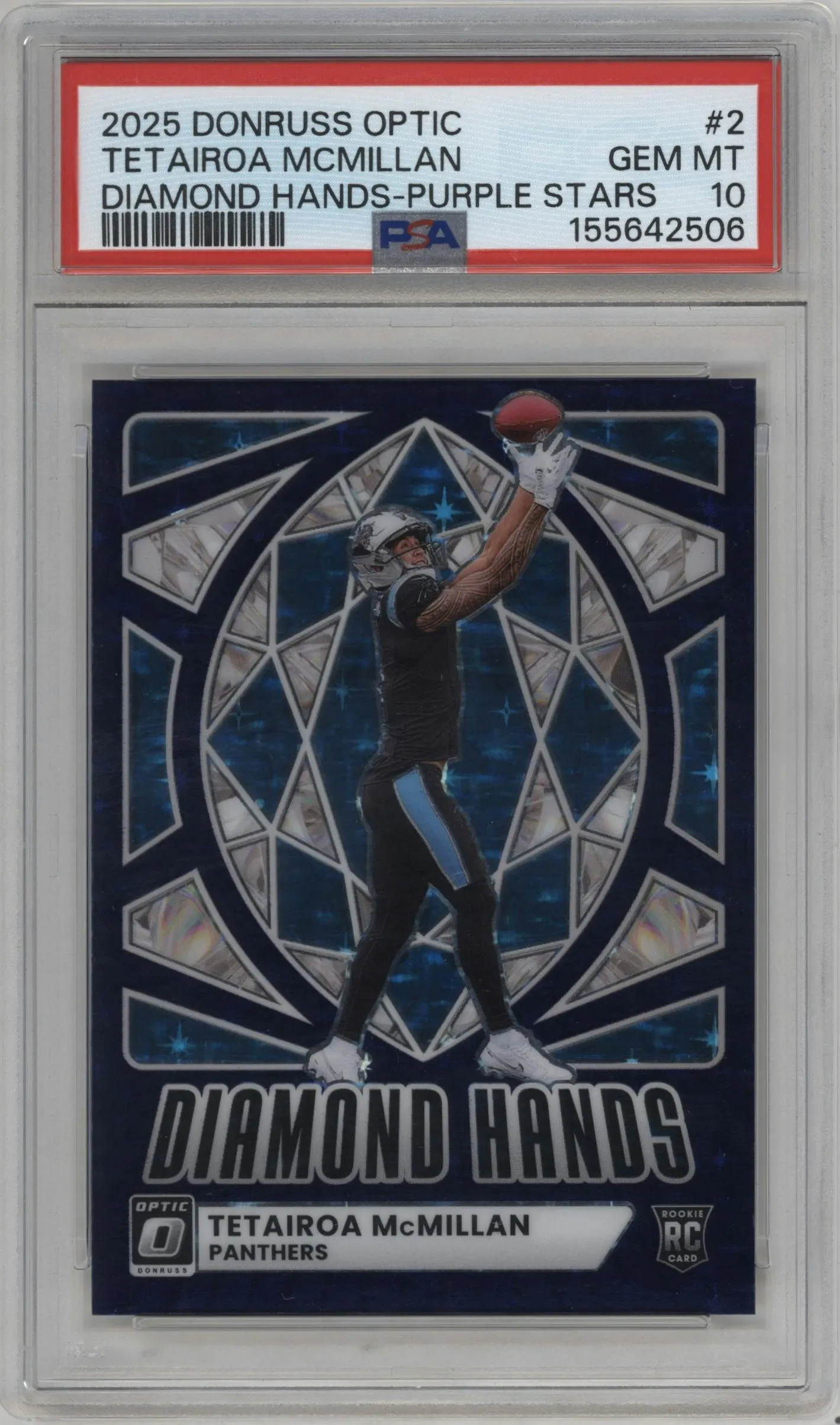 2025 Donruss Optic Diamond Hands Terairoa McMillan Purple Stars #2 PSA 10