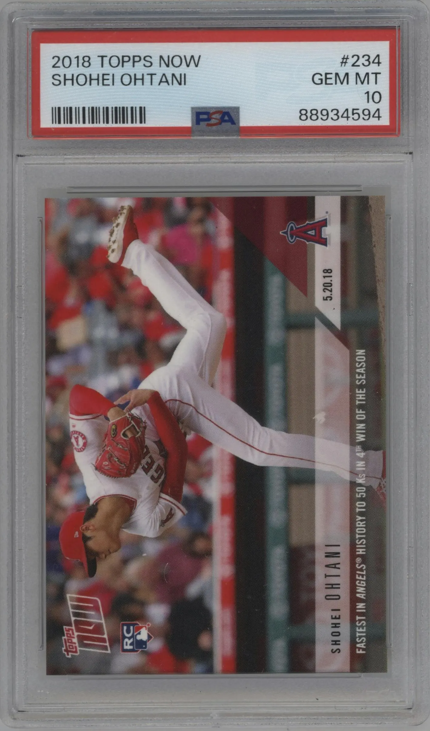 2018 Topps Now Shohei Ohtani #234 PSA 10