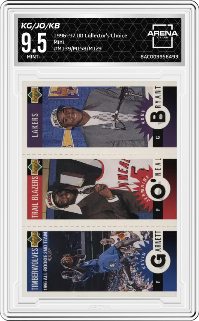 1996 Upper Deck Collector's Choice Mini Kevin Garnett/Jermaine Oneal/Kobe Bryant #M139/M158/M129 ARENA CLUB 9.5