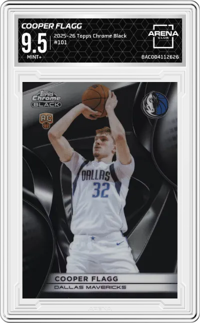 2025 Topps Chrome Black Cooper Flagg #101 ARENA CLUB 9.5