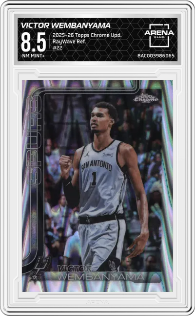 2025 Topps Chrome Update Victor Wembanyama RayWave Refractor ARENA CLUB 8.5