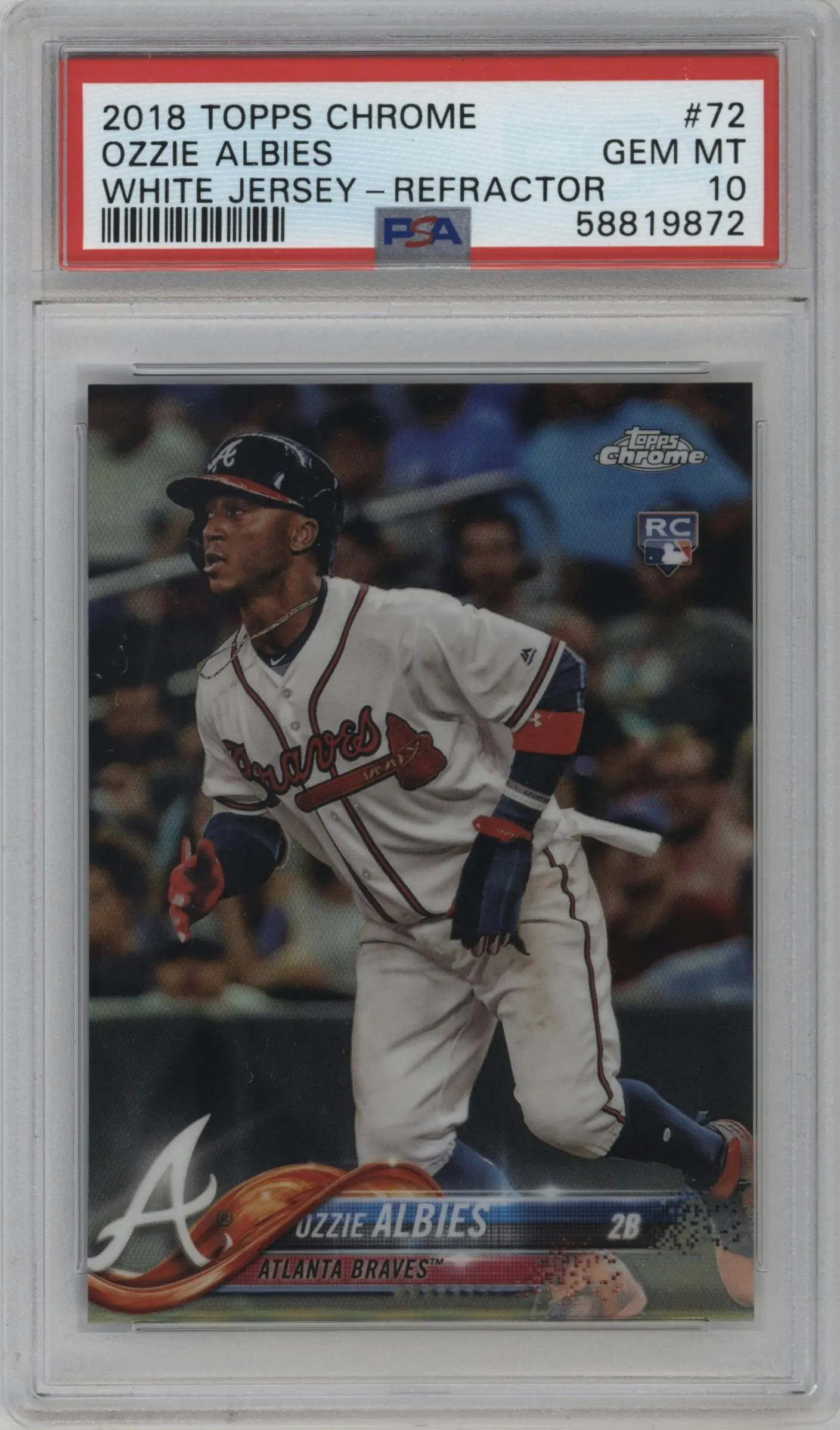 2018 Topps Chrome Ozzie Albies Refractor #72 PSA 10