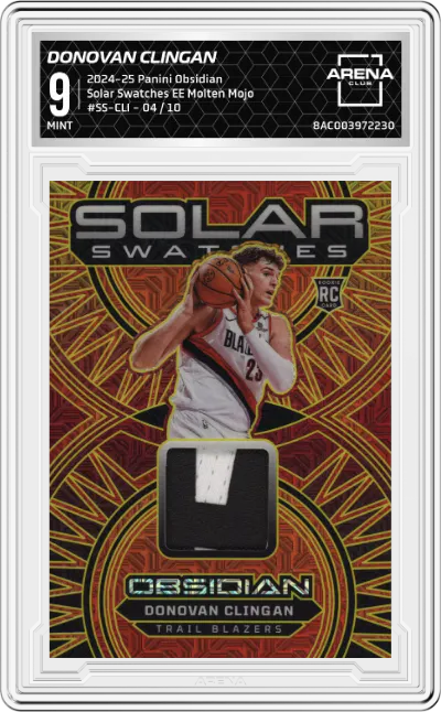 2024 Panini Obsidian Solar Swatches Donovan Clingan Electric Etch Molten Mojo #SS-CLI ARENA CLUB 9