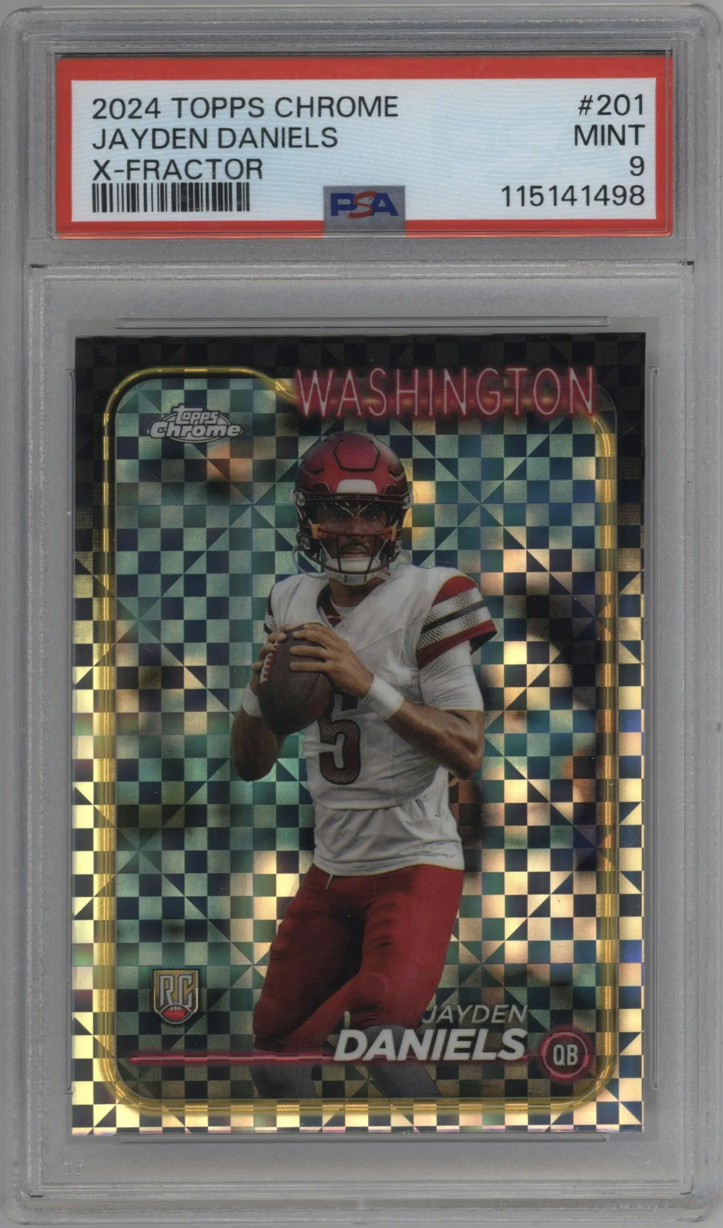 2024 Topps Chrome Jayden Daniels X-Fractor PSA 9