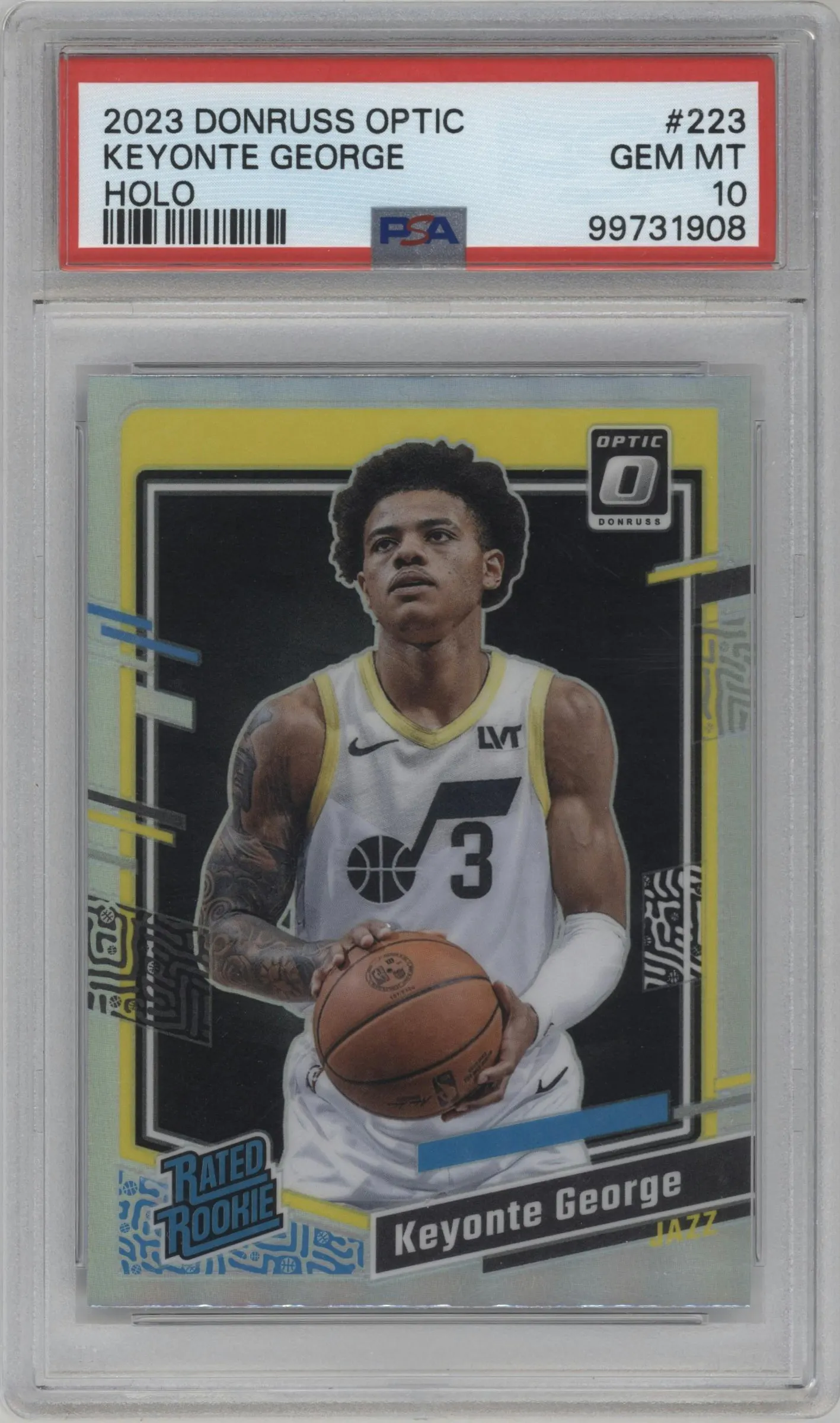 2023 Donruss Optic Rated Rookie Keyonte George Holo #223 PSA 10