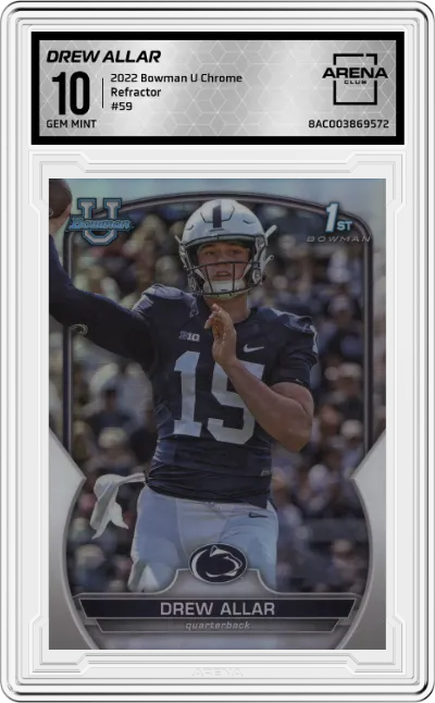 2022 Bowman University Chrome Drew Allar Refractor #59 ARENA CLUB 10
