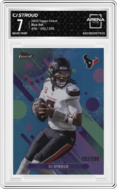 2025 Topps Finest CJ Stroud Blue Refractor #56 ARENA CLUB 7