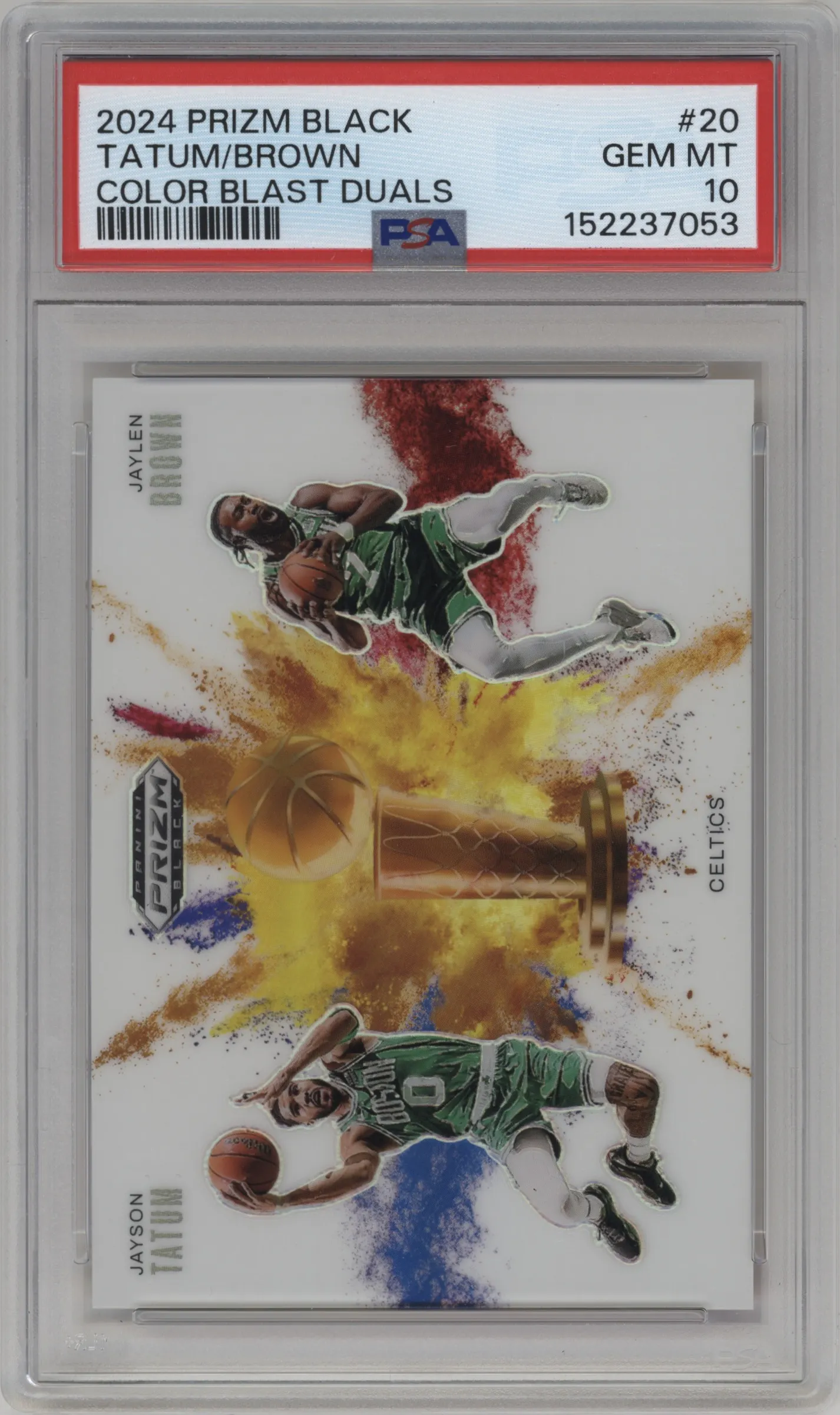 2024 Panini Prizm Black Color Blast Duals Jayson Tatum/Jaylen Brown #20 PSA 10