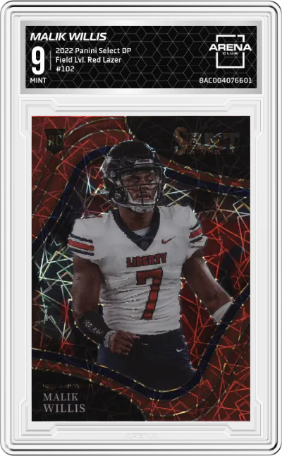 2022 Panini Select Draft Picks Field Lvl. Malik Willis Red Lazer #102 ARENA CLUB 9