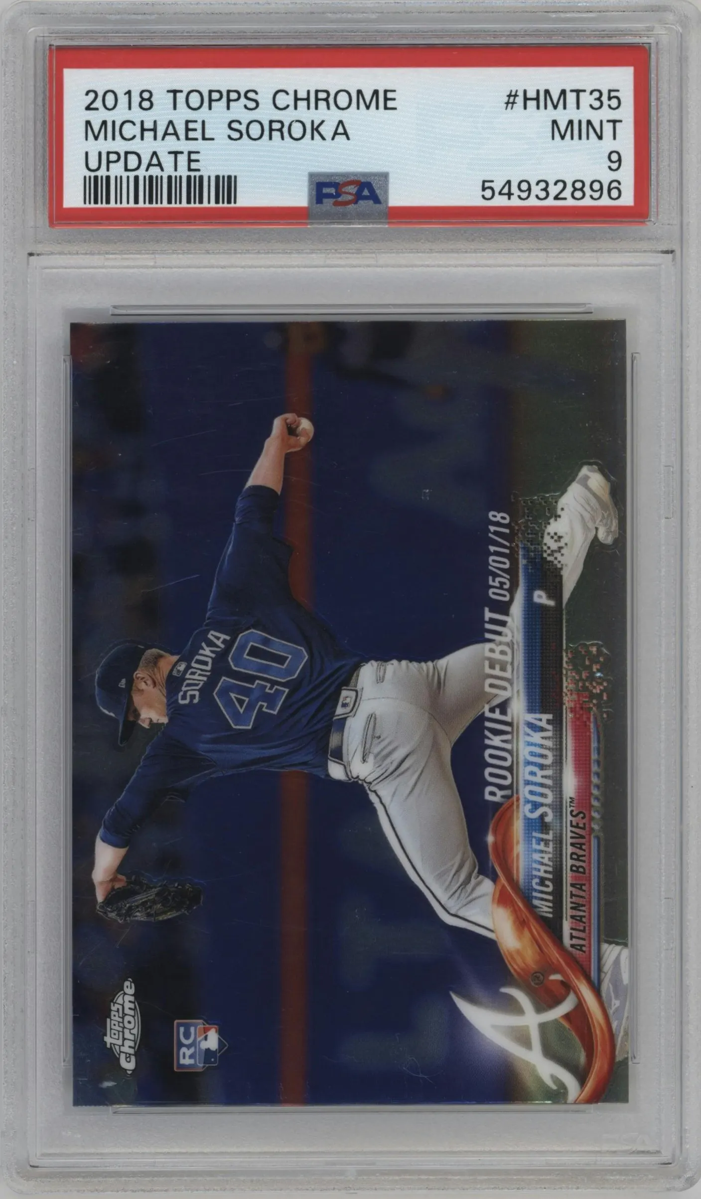 2018 Topps Chrome Update Michael Soroka PSA 9