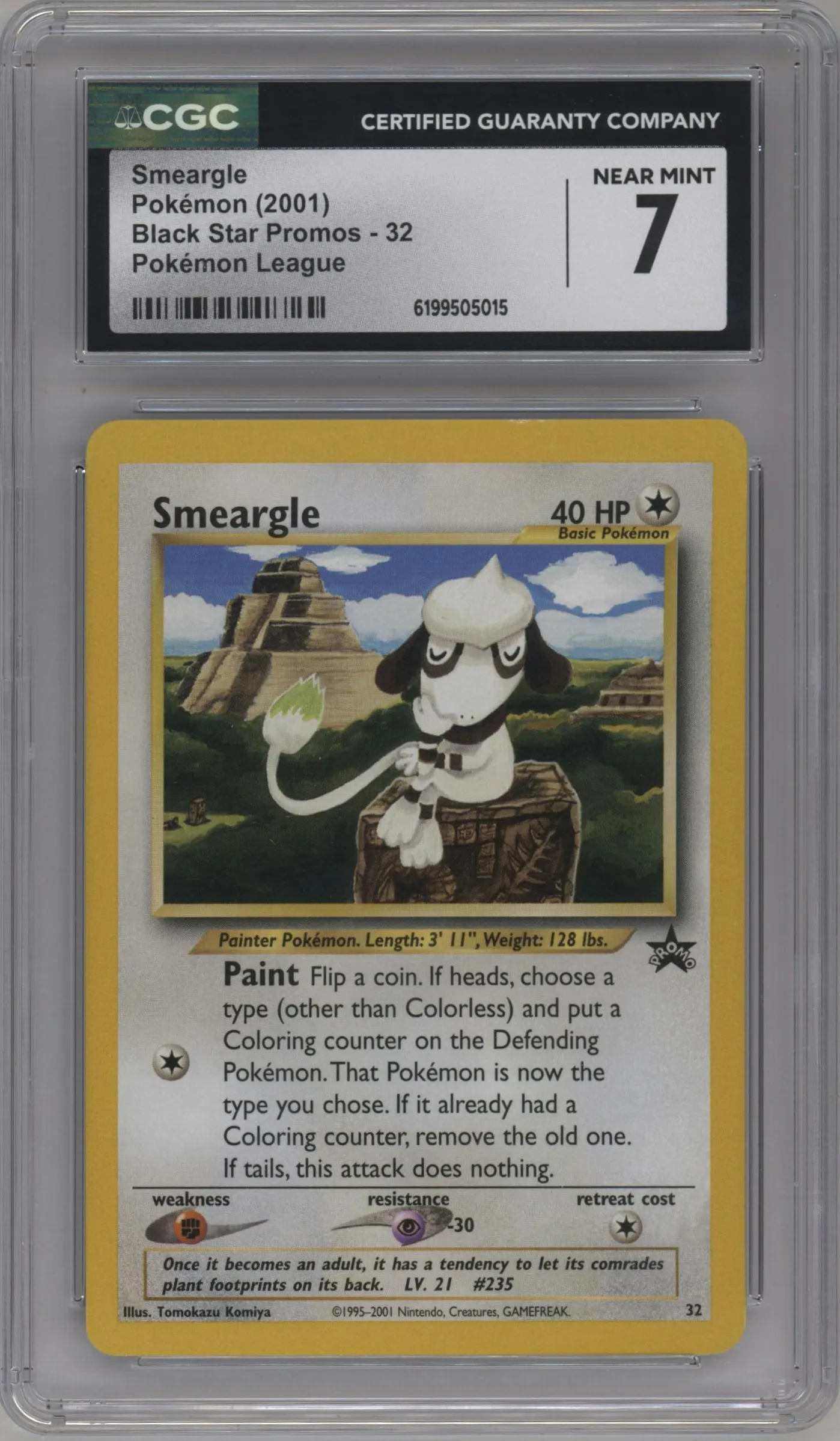 2001 Pokemon WoTC Smeargle League #32 CGC 7