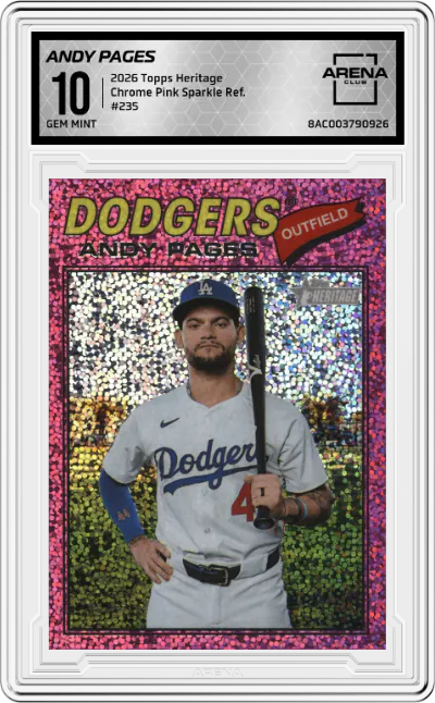 2026 Topps Heritage Andy Pages Chrome Pink Sparkle Refractors ARENA CLUB 10