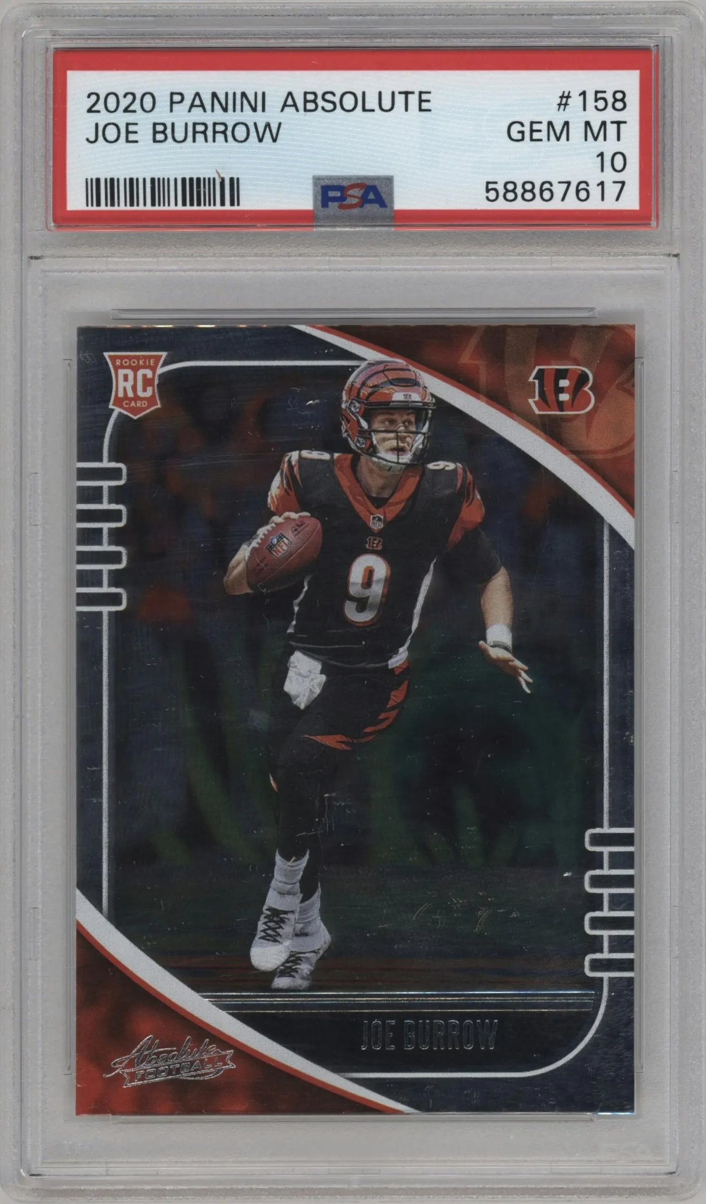 2020 Panini Absolute Joe Burrow Retail #158 PSA 10