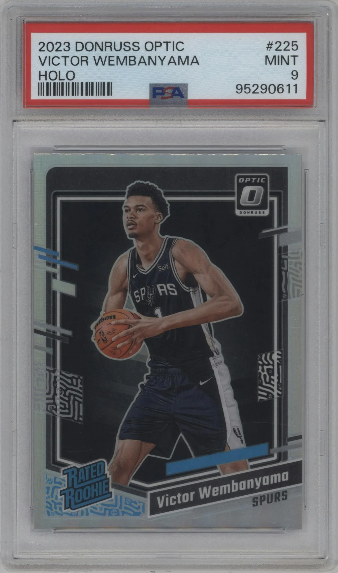 2023 Donruss Optic Rated Rookie Victor Wembanyama Holo #225 PSA 9