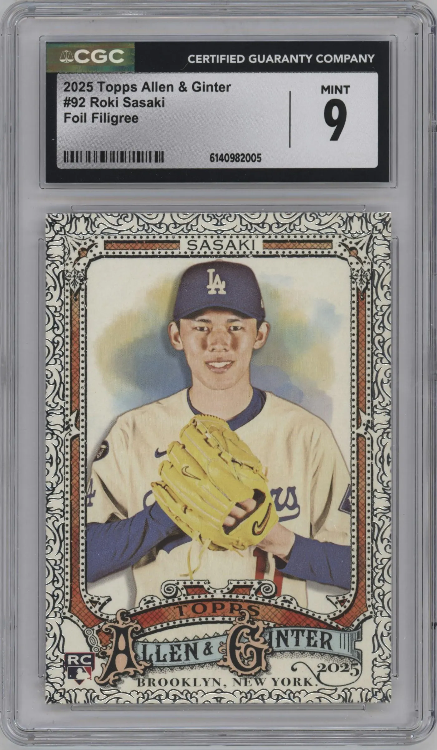 2025 Topps Allen & Ginter Roki Sasaki Foil Filagree CGC 9