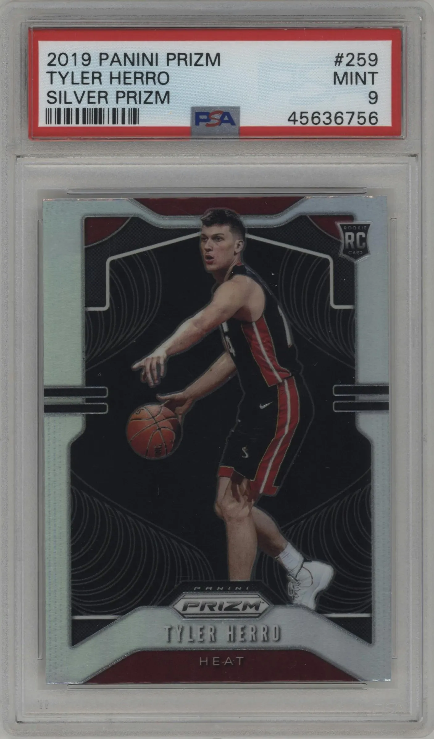 2019 Panini Prizm Tyler Herro Silver Prizm #259 PSA 9