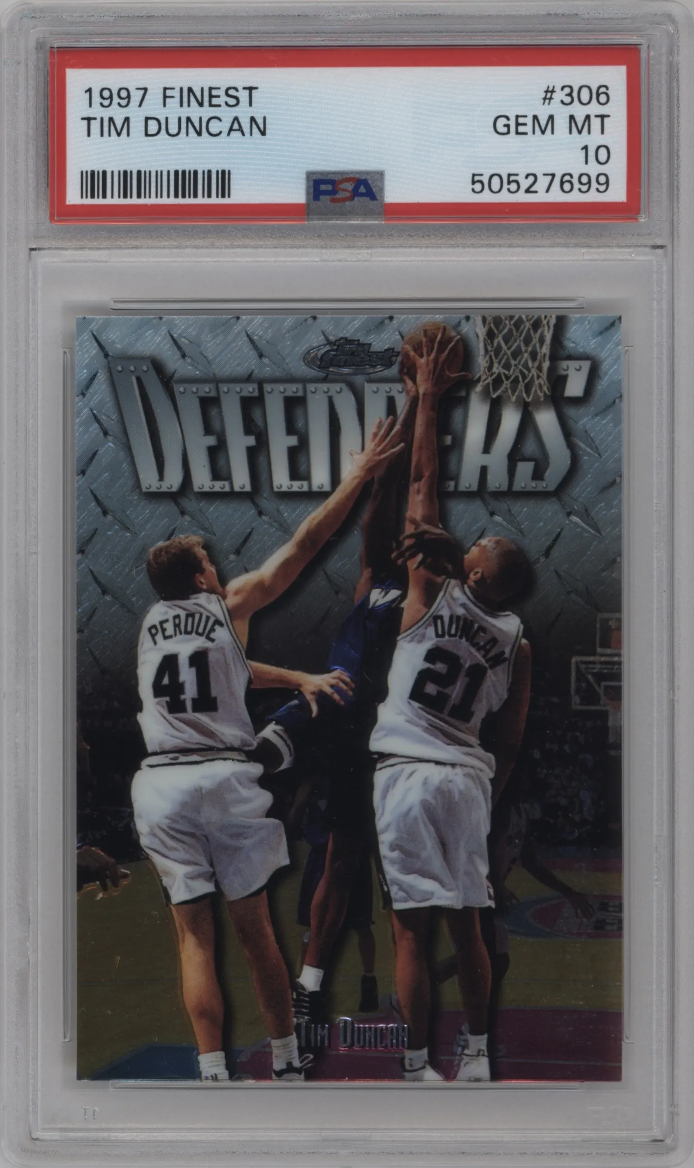1997 Topps Finest Tim Duncan #306 PSA 10