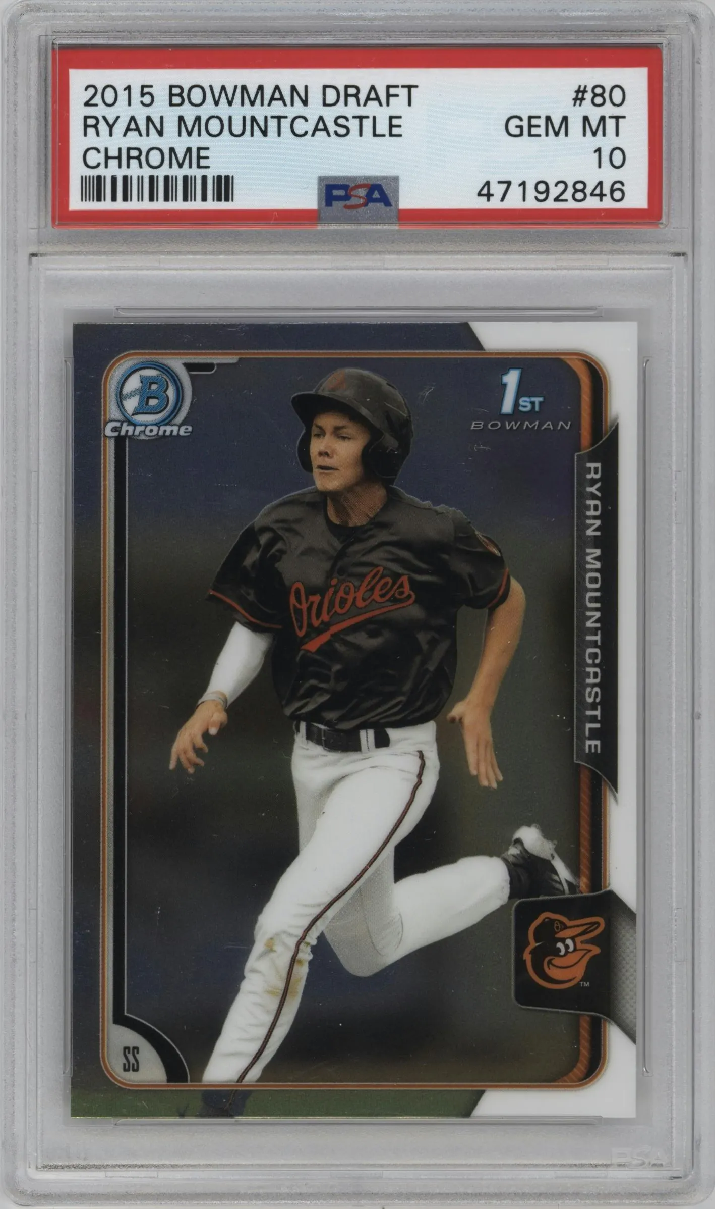 2015 Bowman Draft Chrome Ryan Mountcastle #80 PSA 10