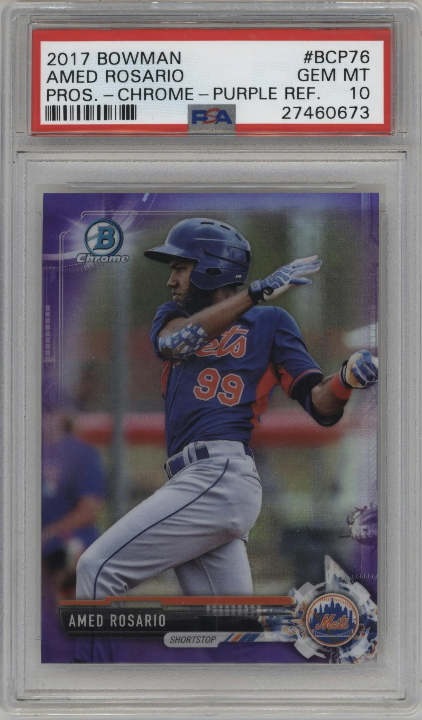 2017 Bowman Chr.Pros. Amed Rosario Purple Refractor #BCP76 PSA 10