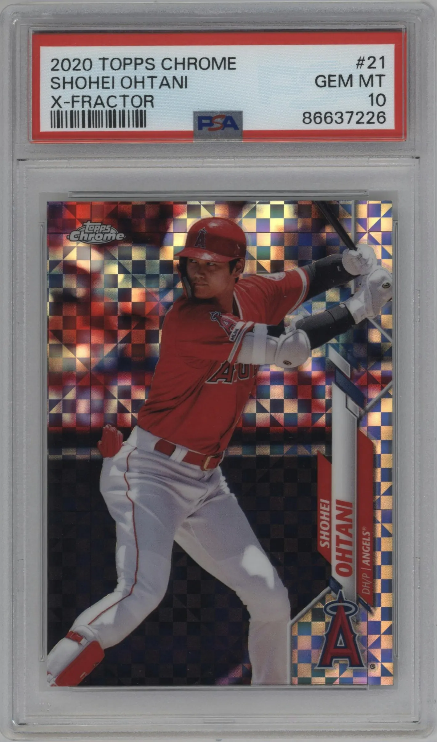 2020 Topps Chrome Shohei Ohtani X-Fractor #21 PSA 10