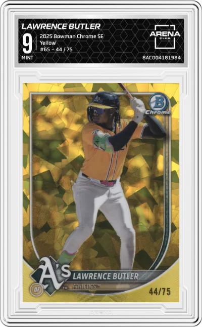 2025 Bowman Chrome Sapphire Lawrence Butler Yellow #65 ARENA CLUB 9