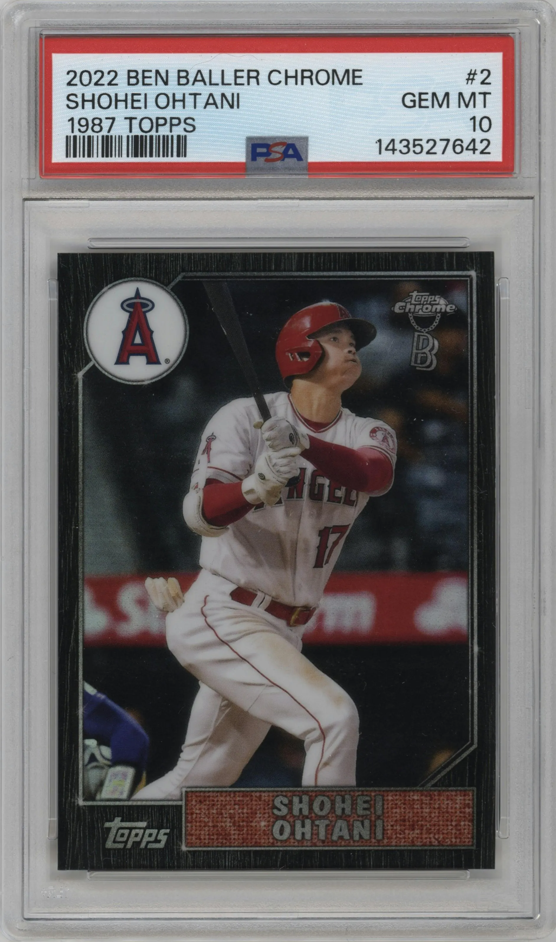 2022 Topps Chrome Ben Baller 1987 Topps Shohei Ohtani #87BC-2 PSA 10