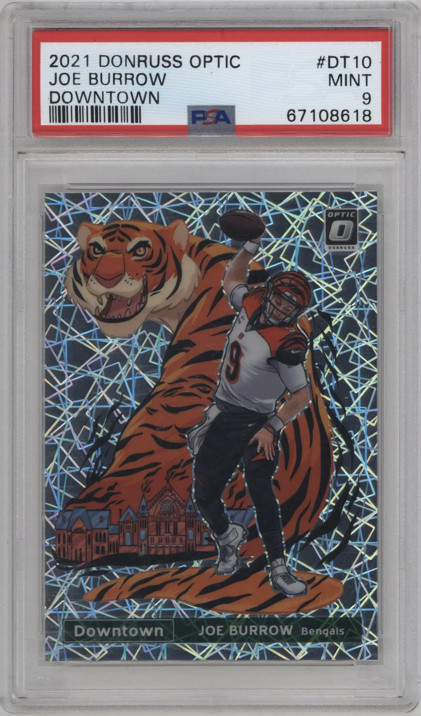 2021 Panini Donruss Optic Downtown Joe Burrow #DT-10 PSA 9