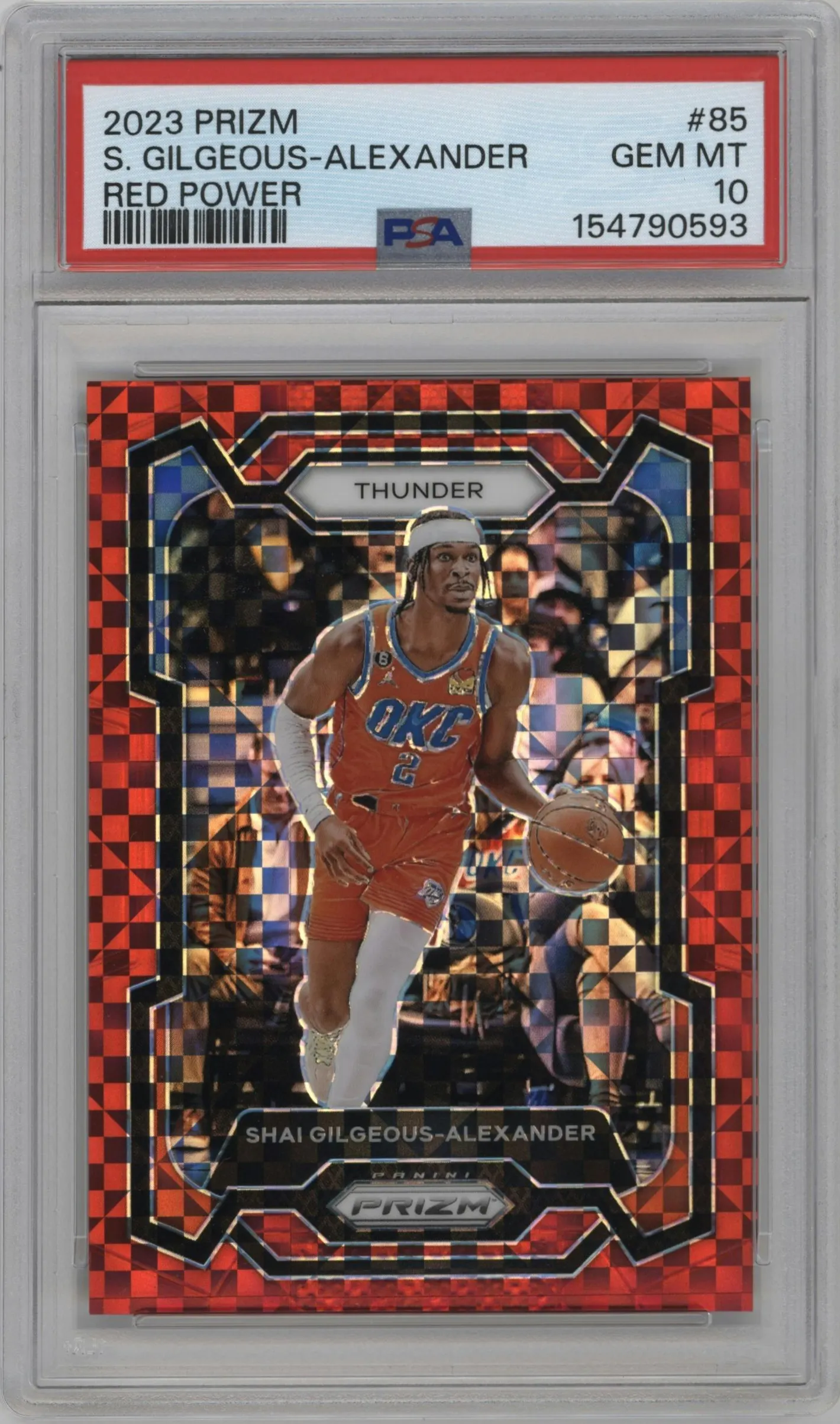 2023 Panini Prizm Shai Gilgeous-Alexander Red Power Prizm #85 PSA 10