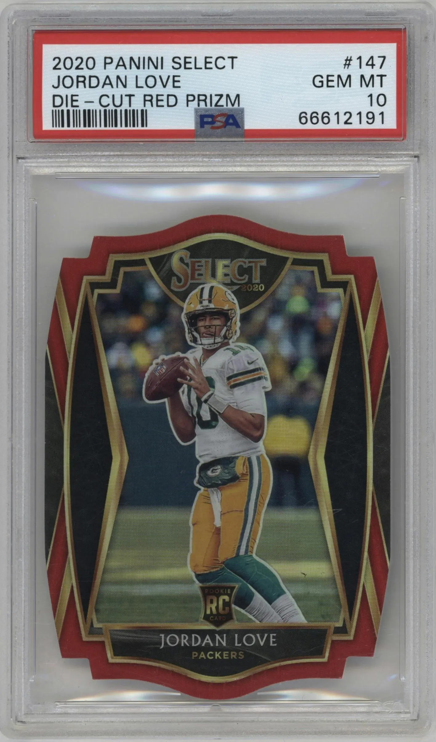 2020 Panini Select Pre.Lvl. Jordan Love Die-Cut Red #147 PSA 10