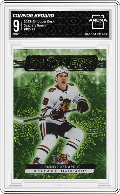 2023 Upper Deck Series 2 Dazzlers Connor Bedard Green #DZ-79 ARENA CLUB 9