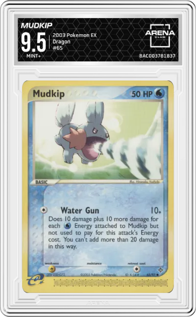 2003 Pokemon EX Dragon Mudkip #65 ARENA CLUB 9.5