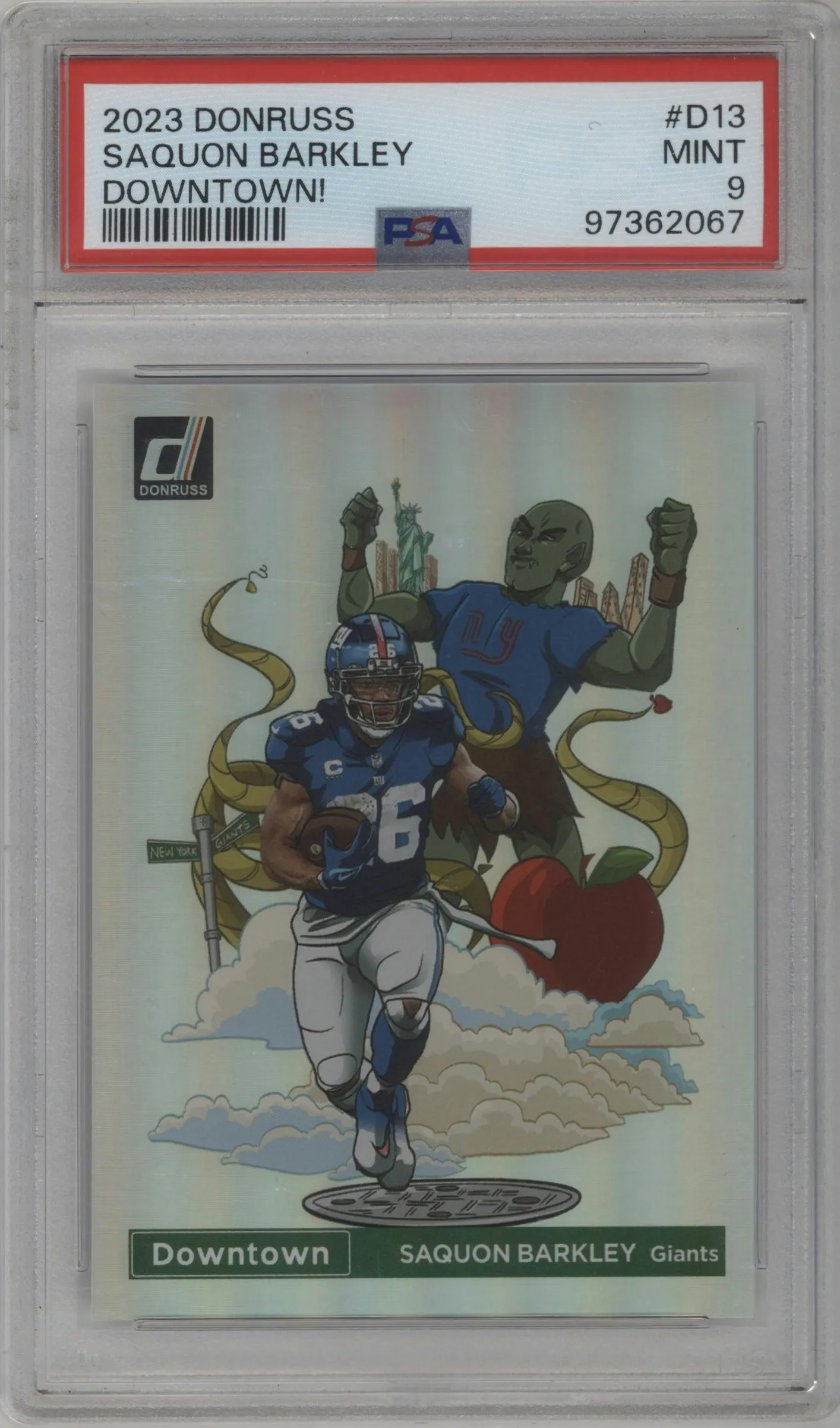 2023 Panini Donruss Downtown Saquon Barkley #D-13 PSA 9