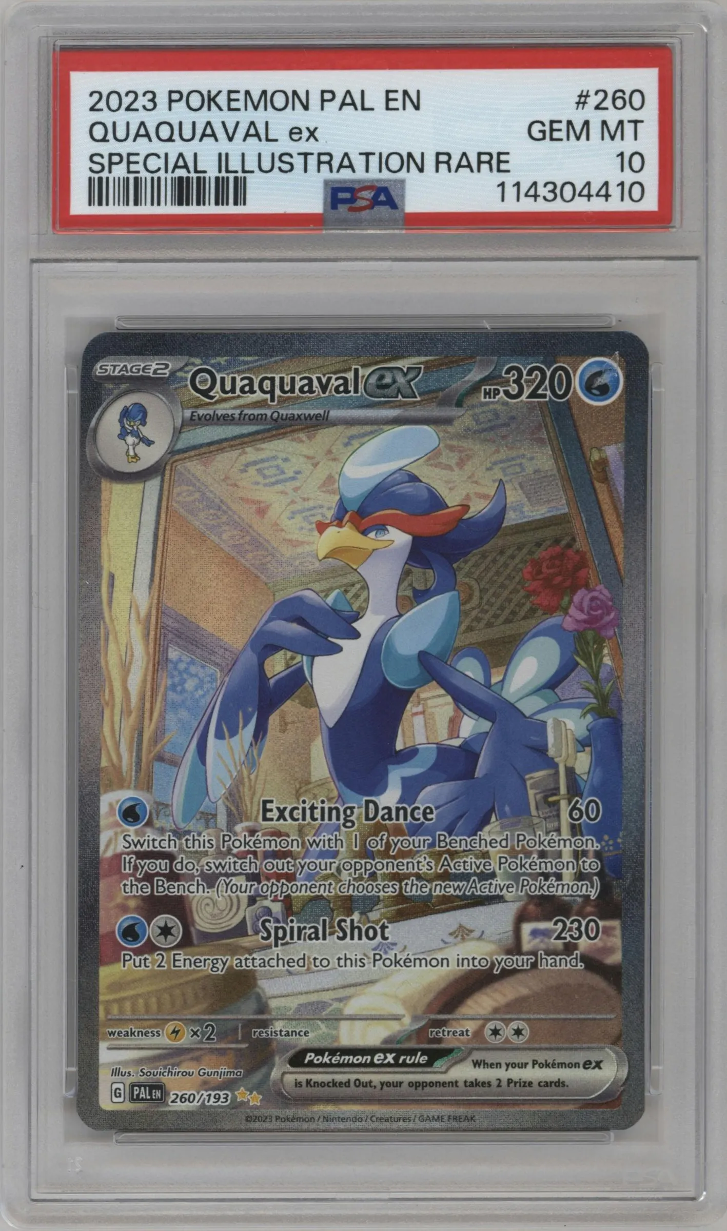 2023 Pokemon SV Paldea Evolved Quaquaval ex #260 PSA 10