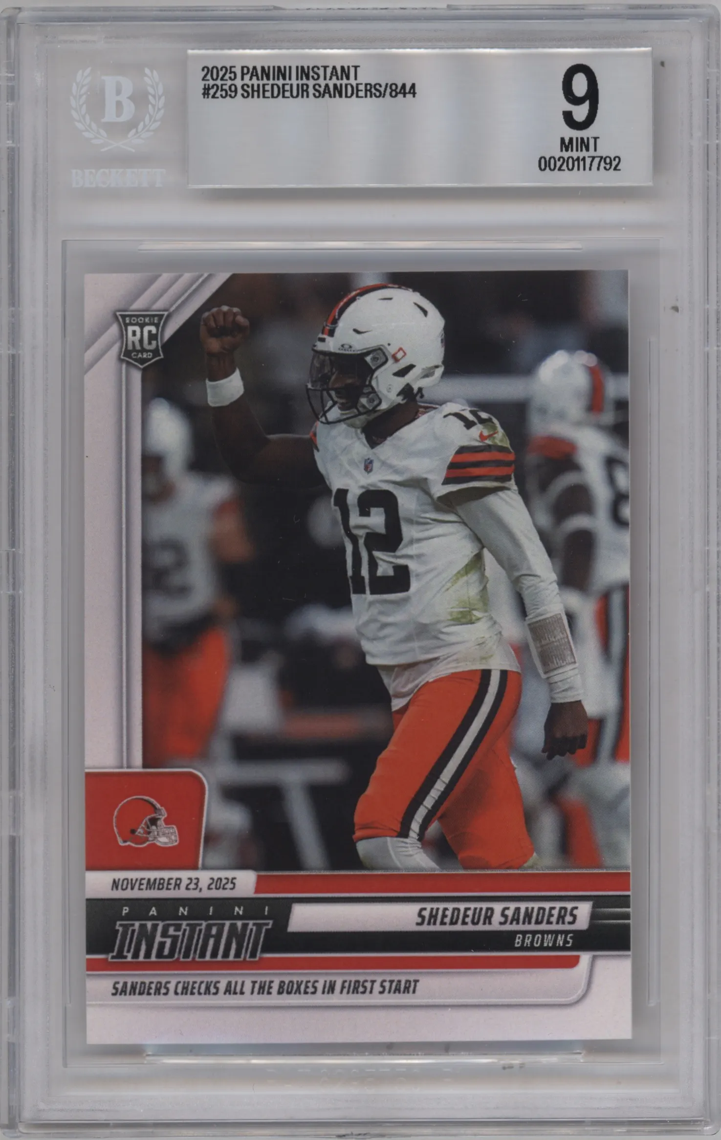 2025 Panini Instant Shedeur Sanders #259 BGS 9