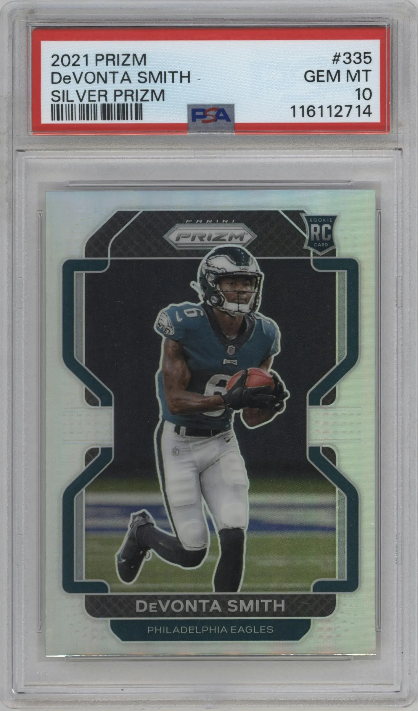 2021 Panini Prizm DeVonta Smith Silver Prizm #335 PSA 10