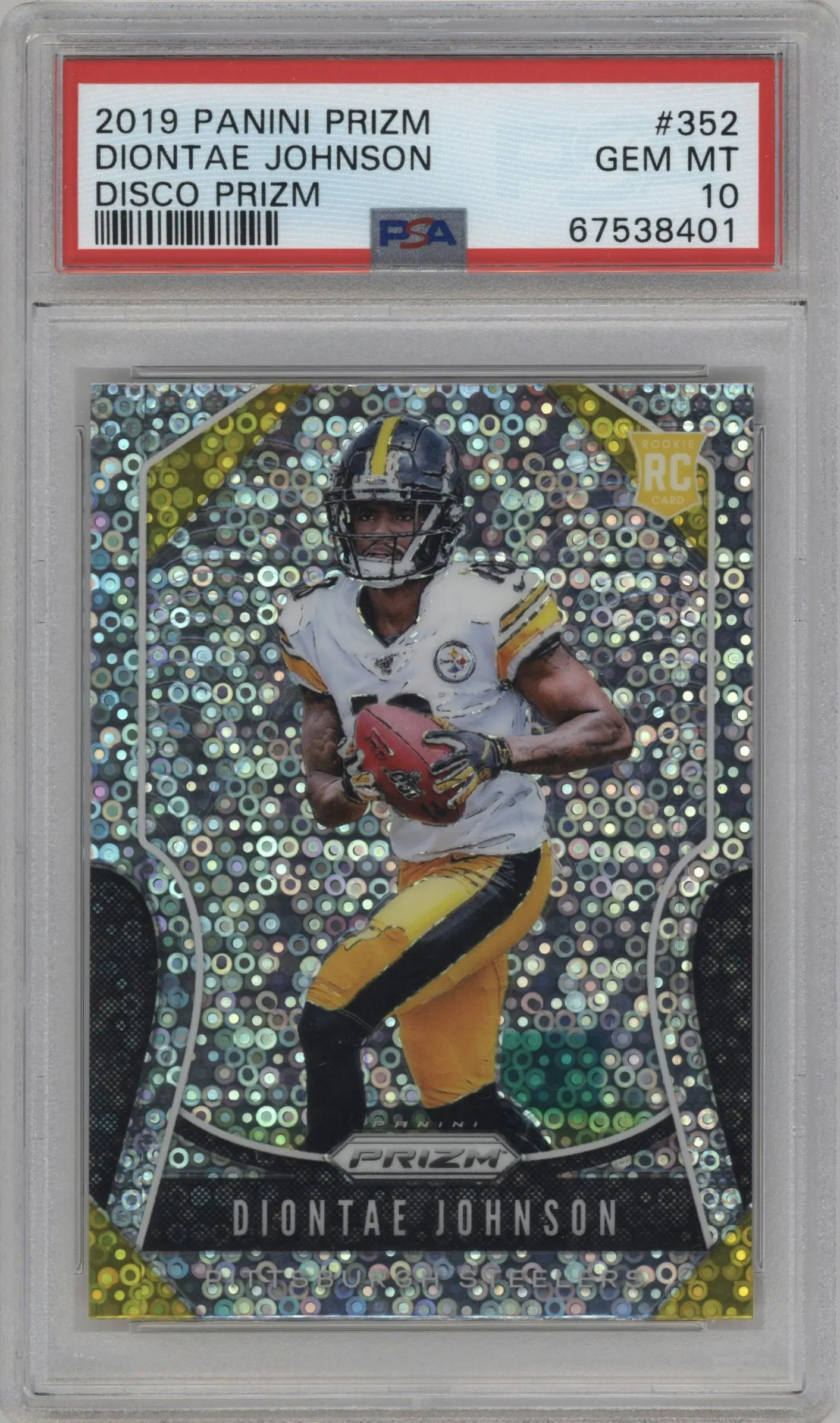 2019 Panini Prizm Diontae Johnson Disco Prizm #352 PSA 10