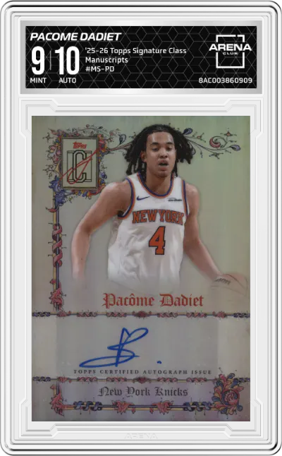 2025 2025-26 Topps Signature Class Topps Signature Class Manuscripts Pacome Dadiet ARENA CLUB 9