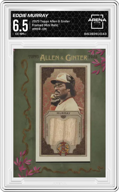 2025 Topps Allen & Ginter Framed Mini Relic Eddie Murray #MFR-EM ARENA CLUB 6.5