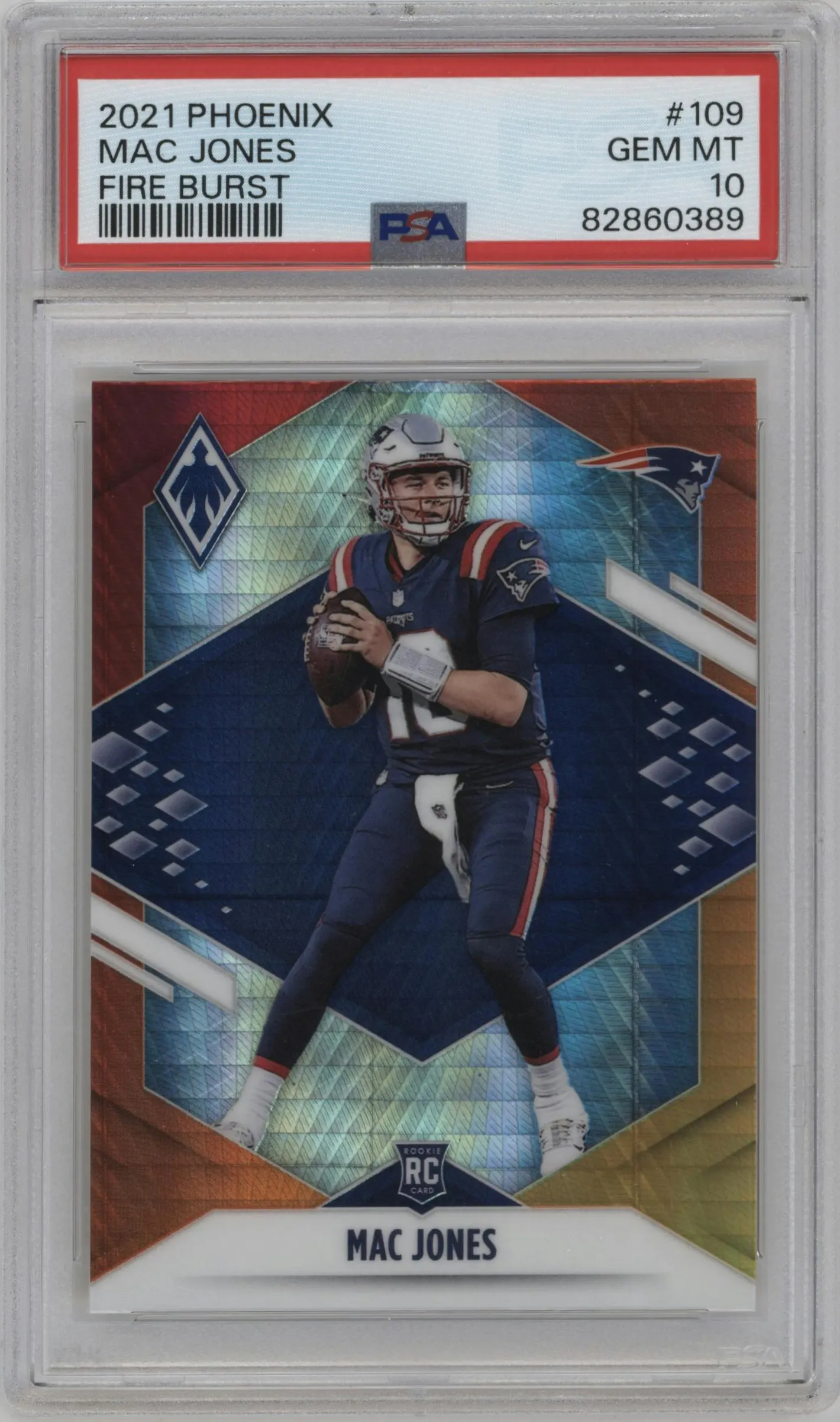 2021 Panini Phoenix Mac Jones Fire Burst #109 PSA 10