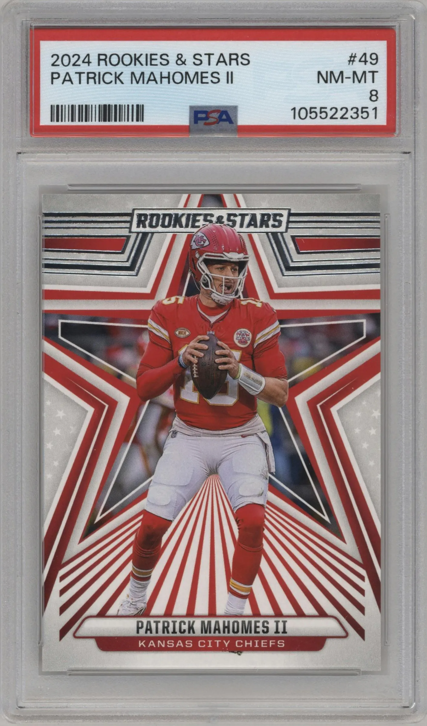 2024 Panini Rookies & Stars Patrick Mahomes II #49 PSA 8