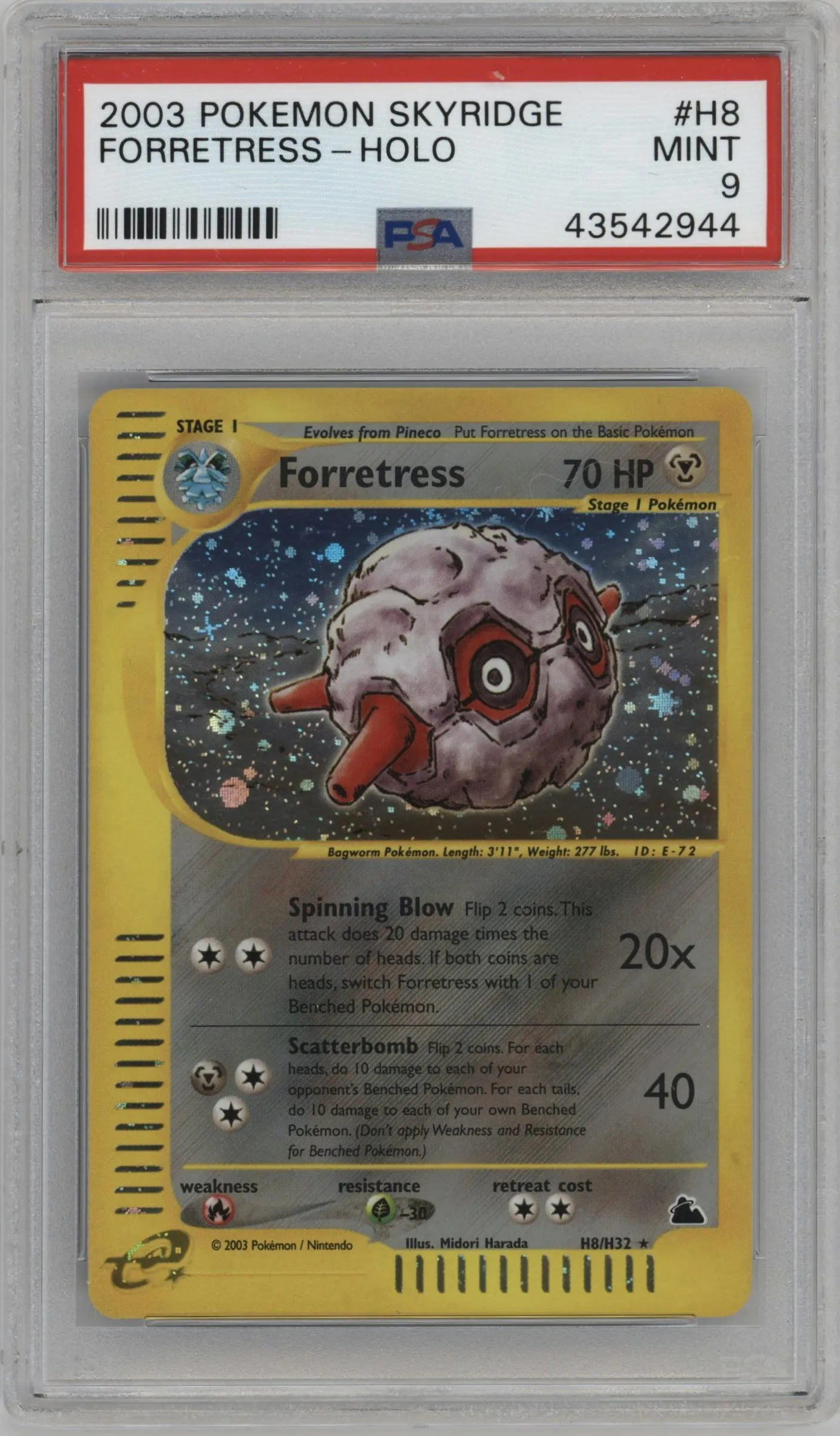 2003 Pokemon E-CARD Skyridge Forretress #H8 PSA 9