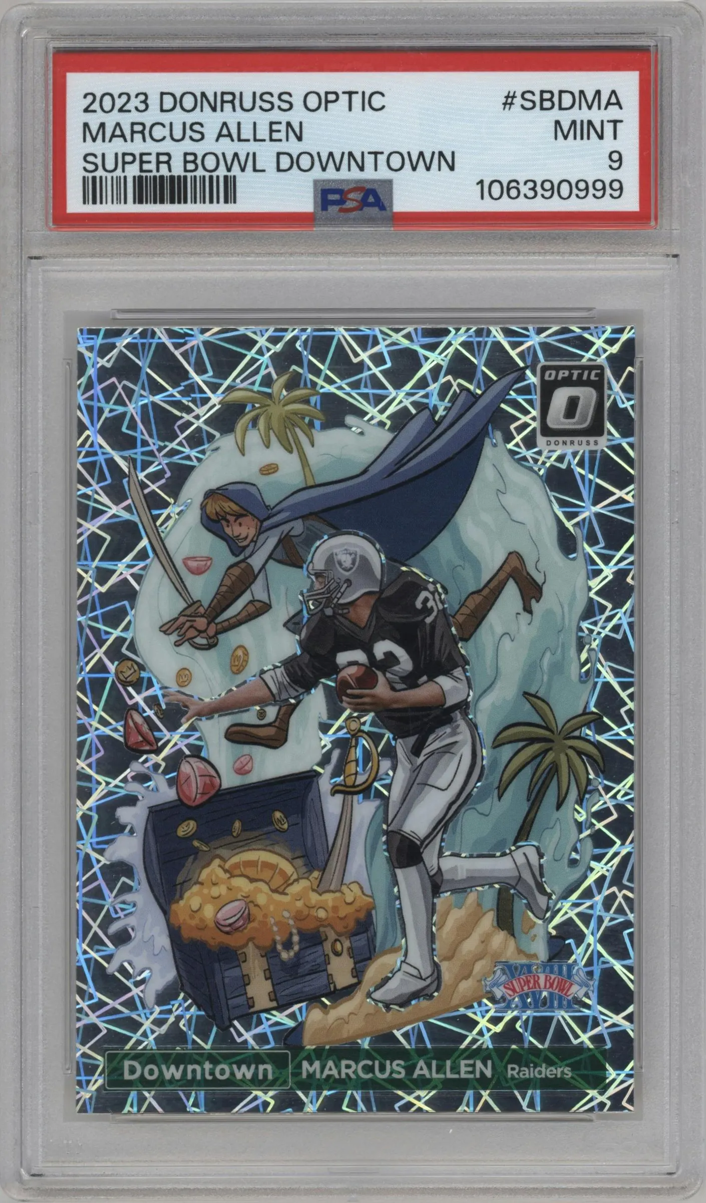 2023 Donruss Optic Super Bowl Downtown! Marcus Allen PSA 9