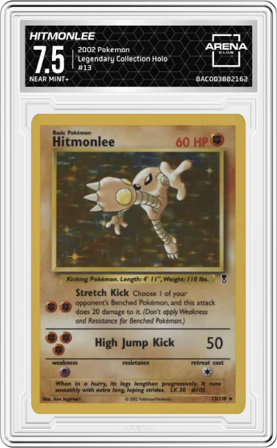 2002 Pokemon Legendary Collection Hitmonlee ARENA CLUB 7.5