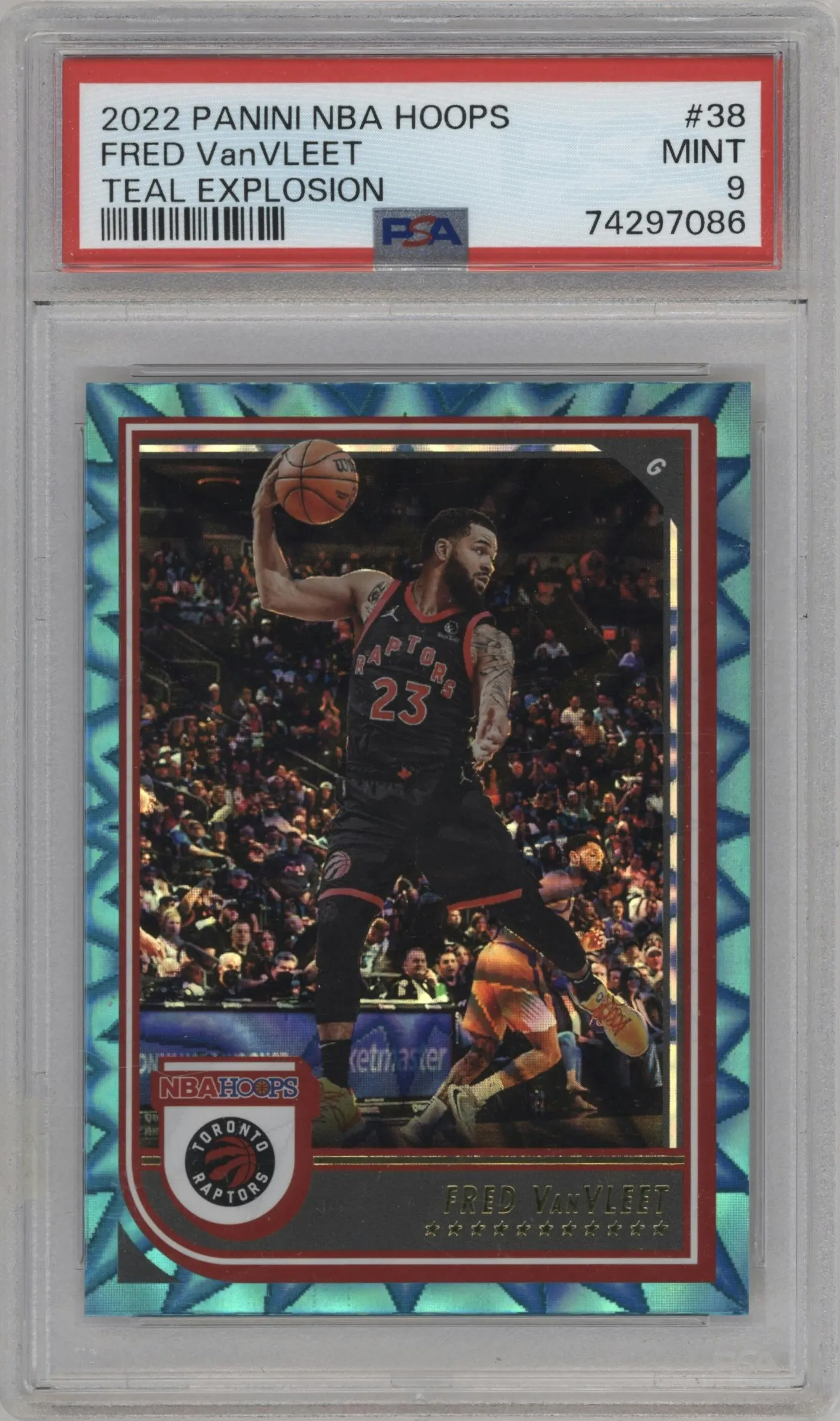2022 Panini NBA Hoops Fred VanVleet Teal Explosion #38 PSA 9