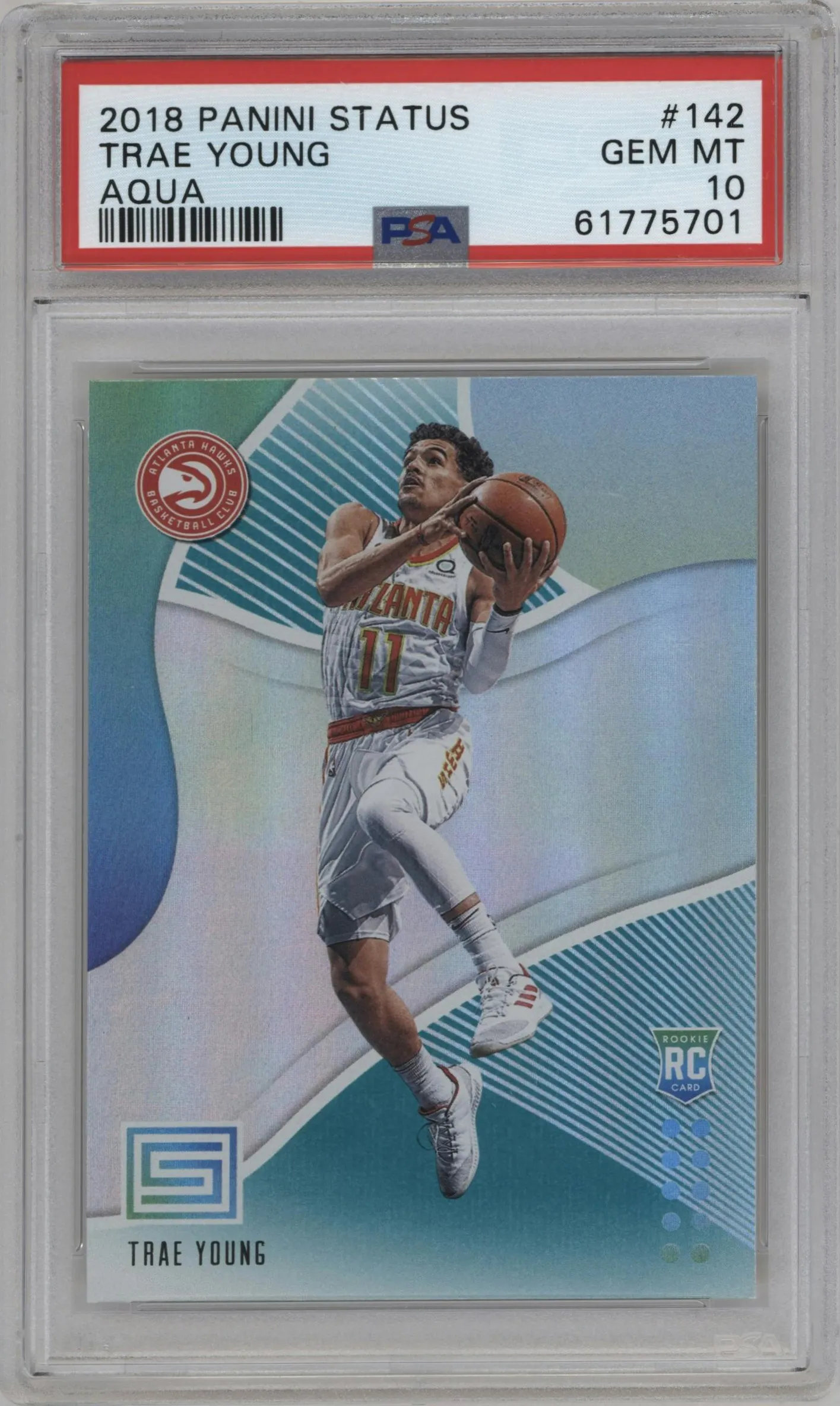 2018 Panini Status Trae Young Aqua #142 PSA 10